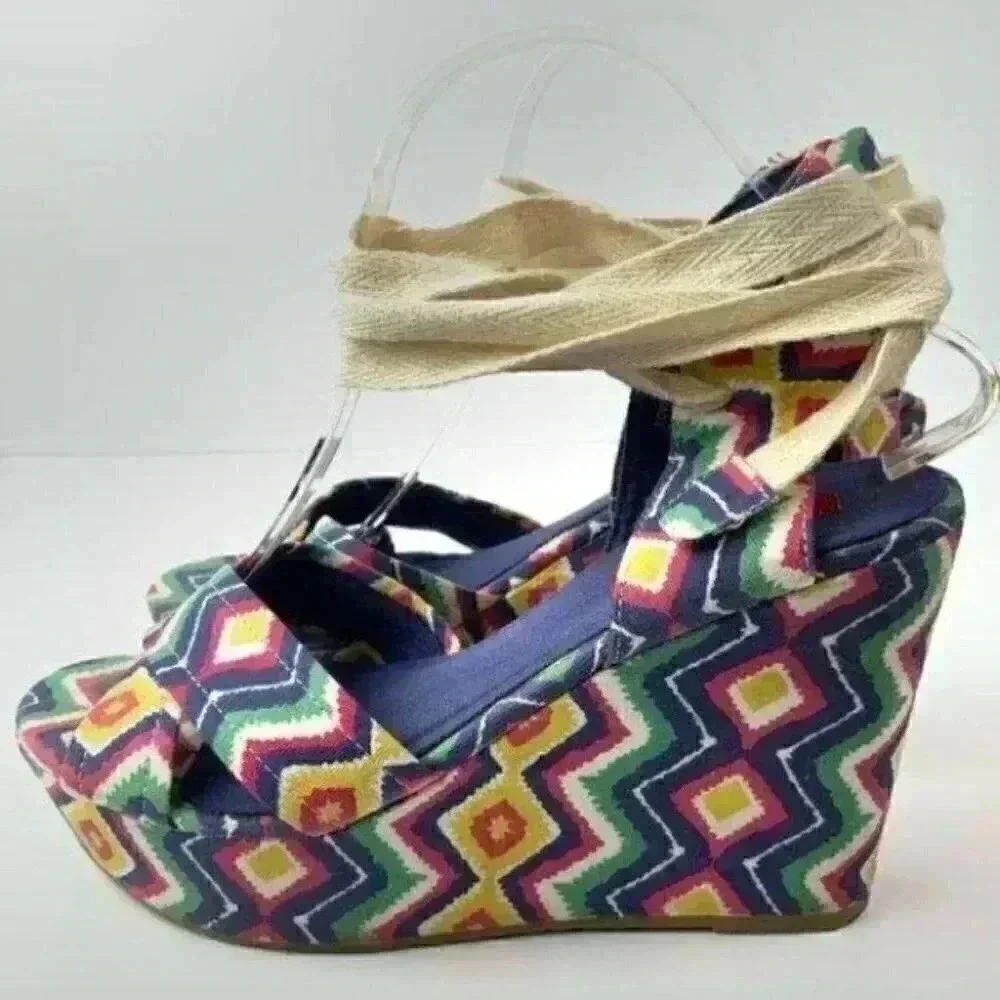 Unionbay platform wedges size 8 powder-u 90s